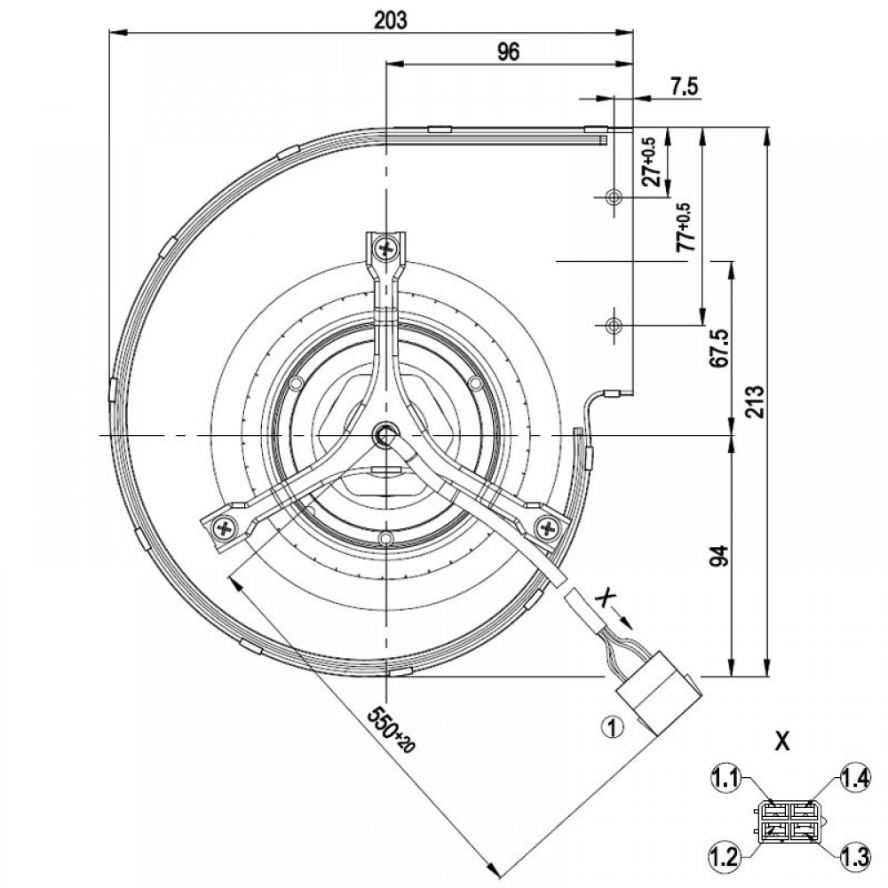 Centrifugaalventilator EBM voor pelletkachels Edilkamin, Karmek One, Anderen debiet 590 m³/h | Ventilatoren en blazers | Pelletkachel onderdelen |