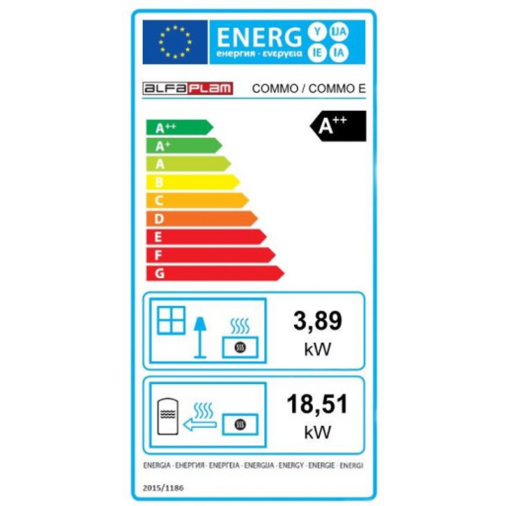 Pelletkachel CV Alfa Plam Commo Zwart, 22.5kW | Pelletkachels CV | Pelletkachels |