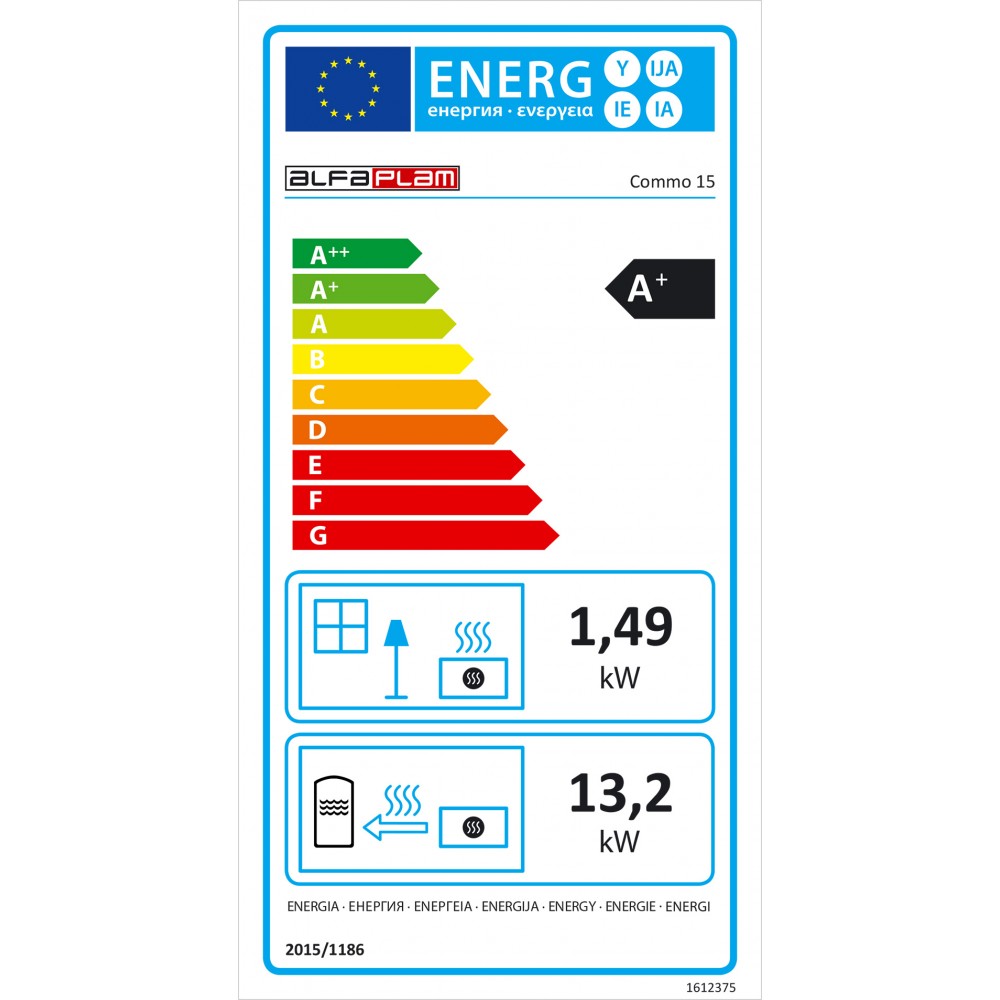 Pelletkachel CV Alfa Plam Commo 15,  Bordeaux 15kW | Pelletkachels CV | Pelletkachels |