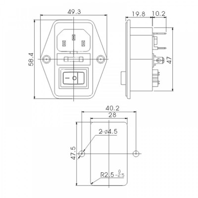 Aansluitconnector met schakelaar en zekering voor pelletkachels - Elektronica voor pelletkachel