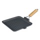 Grillpan gietijzer met opvouwbaar houten handvat, 24x24 cm |  |  |