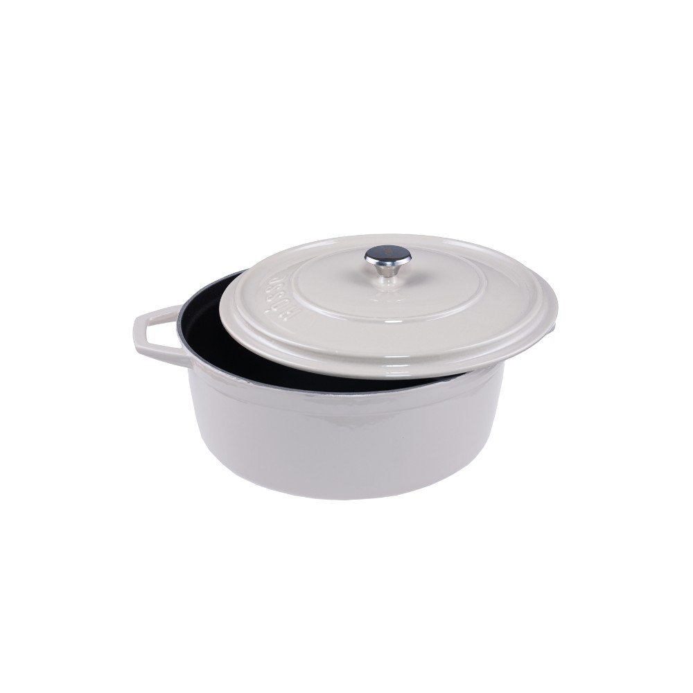 Diepe gietijzeren pot Hosse, Ivory, Ф12 | Gietijzeren pot |  |