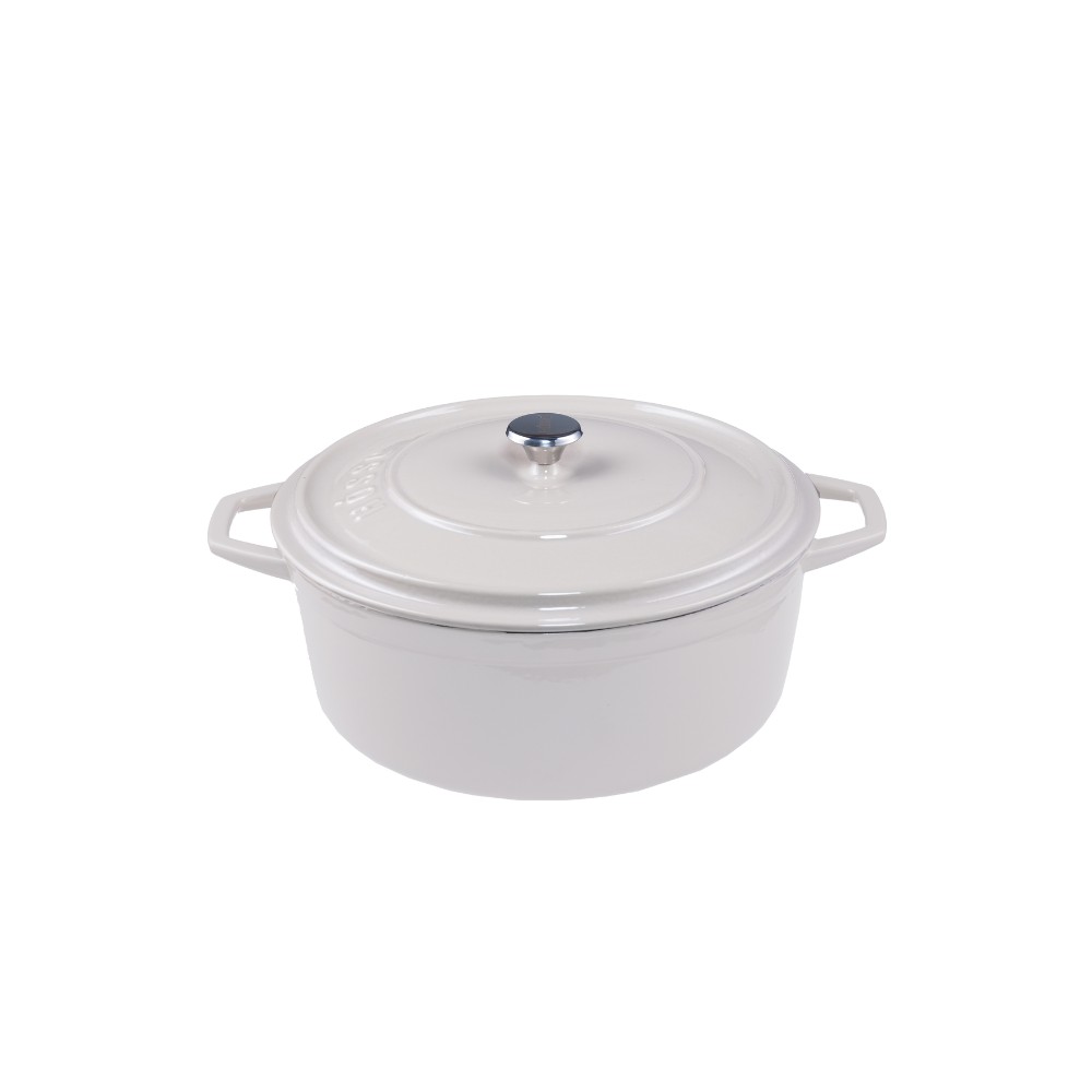Diepe gietijzeren pot Hosse, Ivory, Ф12 | Gietijzeren pot |  |