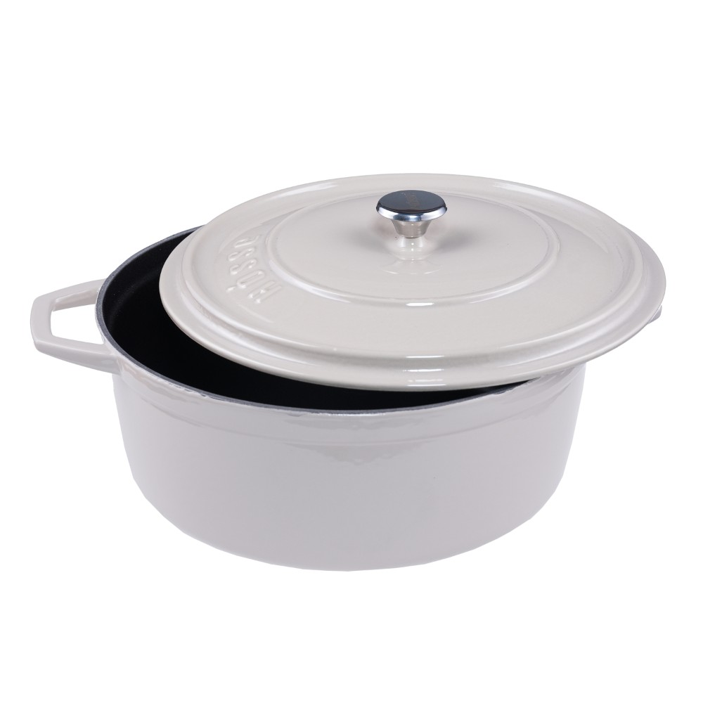 Diepe gietijzeren pot Hosse, Ivory, Ф28 | Gietijzeren pot |  |