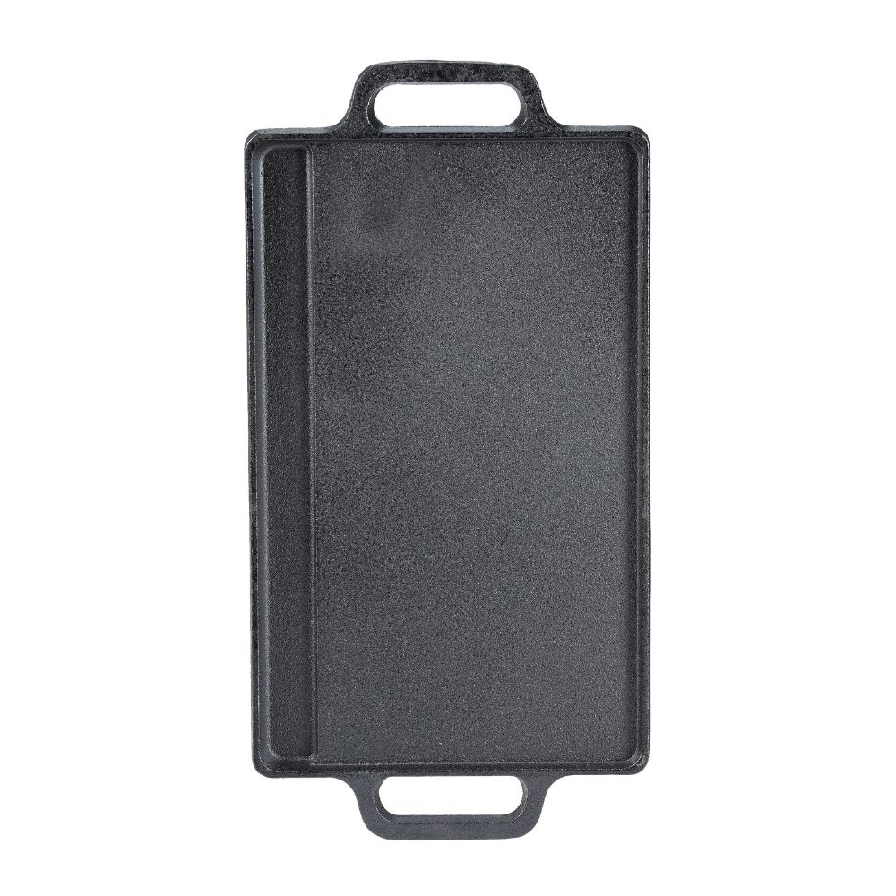 Dubbelzijdige gietijzeren grillplaat, 43x23 cm | Gietijzeren plaat |  |