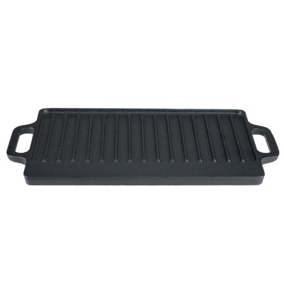 Dubbelzijdige gietijzeren grillplaat, 33x20 cm - Productenvergelijking