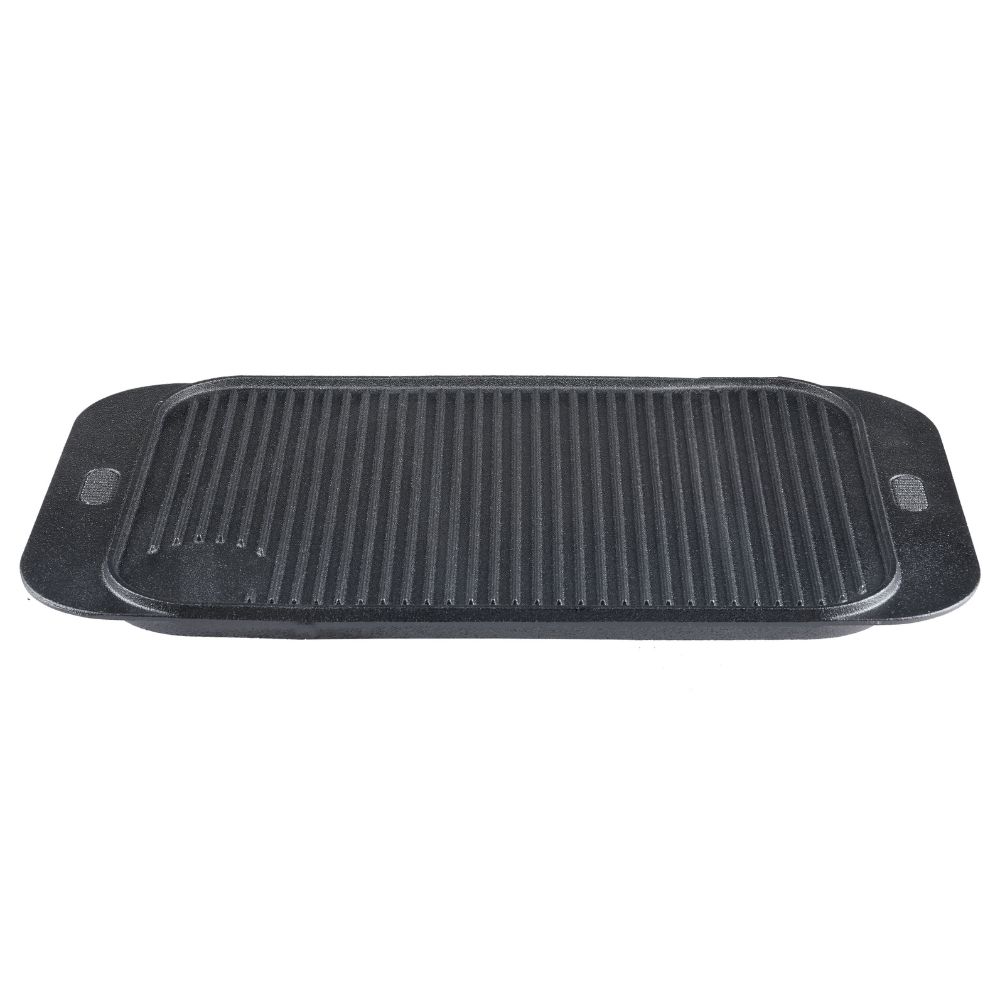 Dubbelzijdige gietijzeren grillplaat, 48x26 cm | Gietijzeren plaat |  |