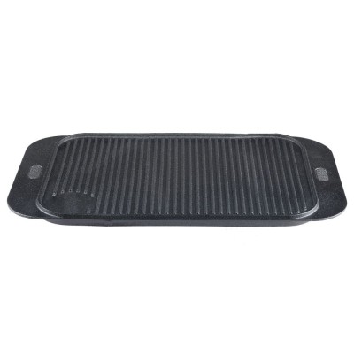 Dubbelzijdige gietijzeren grillplaat, 48x26 cm - Productenvergelijking