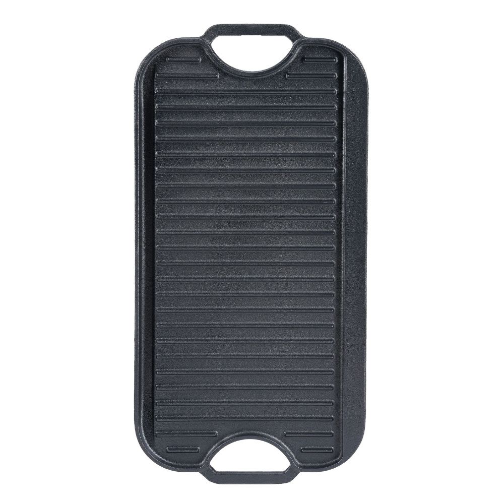 Dubbelzijdige gietijzeren grillplaat, 51x26 cm | Gietijzeren plaat |  |