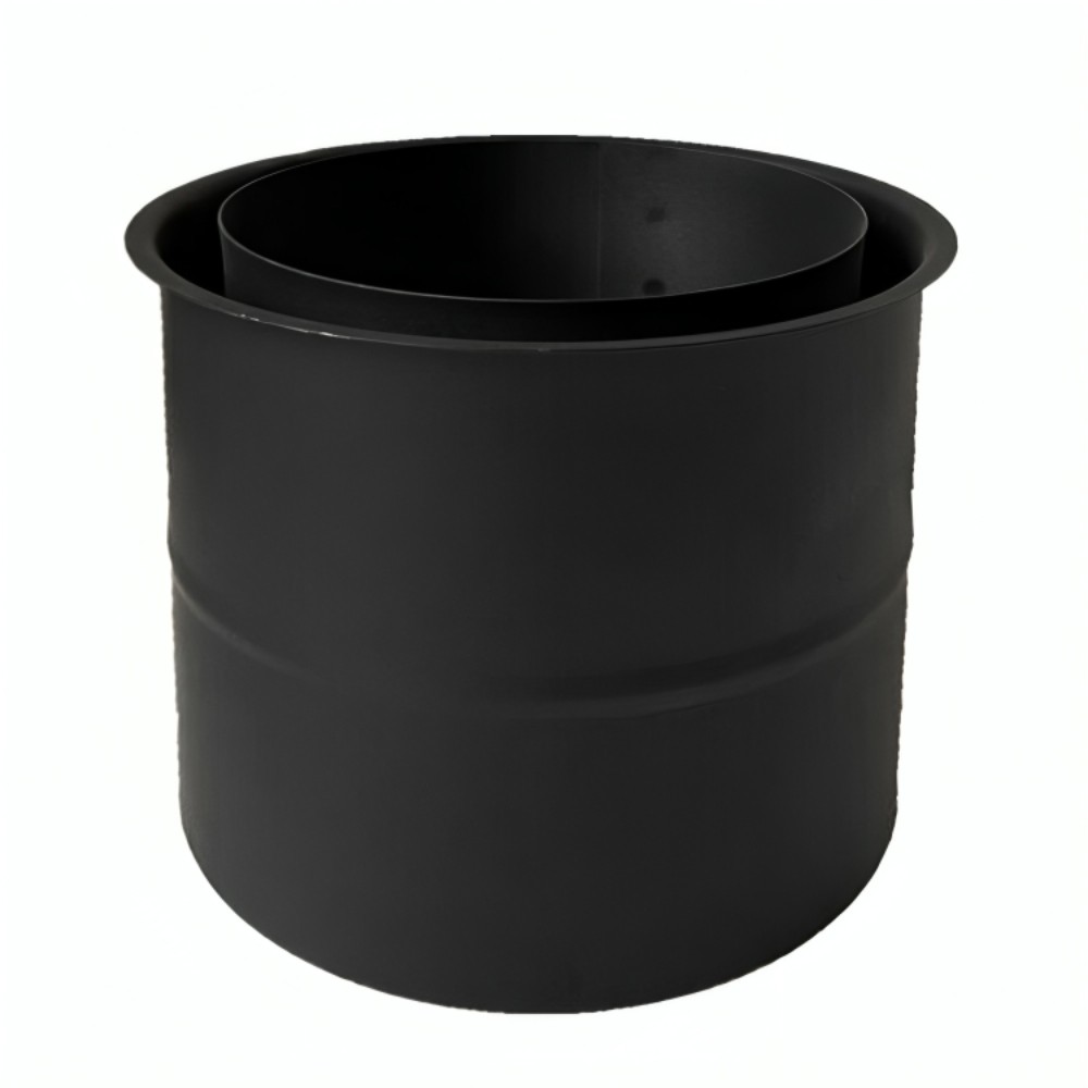 Dubbele rozet kachelpijp van staal, zwart, 115mm, Ø150 | Kachelpijpen | Schoorstenen |