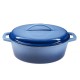 Geëmailleerde gietijzeren pot, blauw, ovaal, 33x27см | Gietijzeren pot |  |