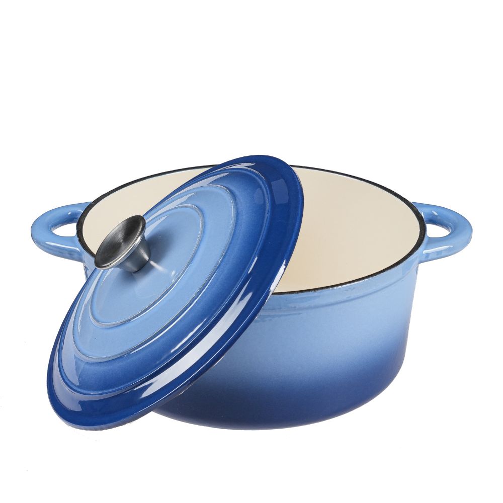 Geëmailleerde gietijzeren pot, Blauw, Ф22 | Gietijzeren pot |  |