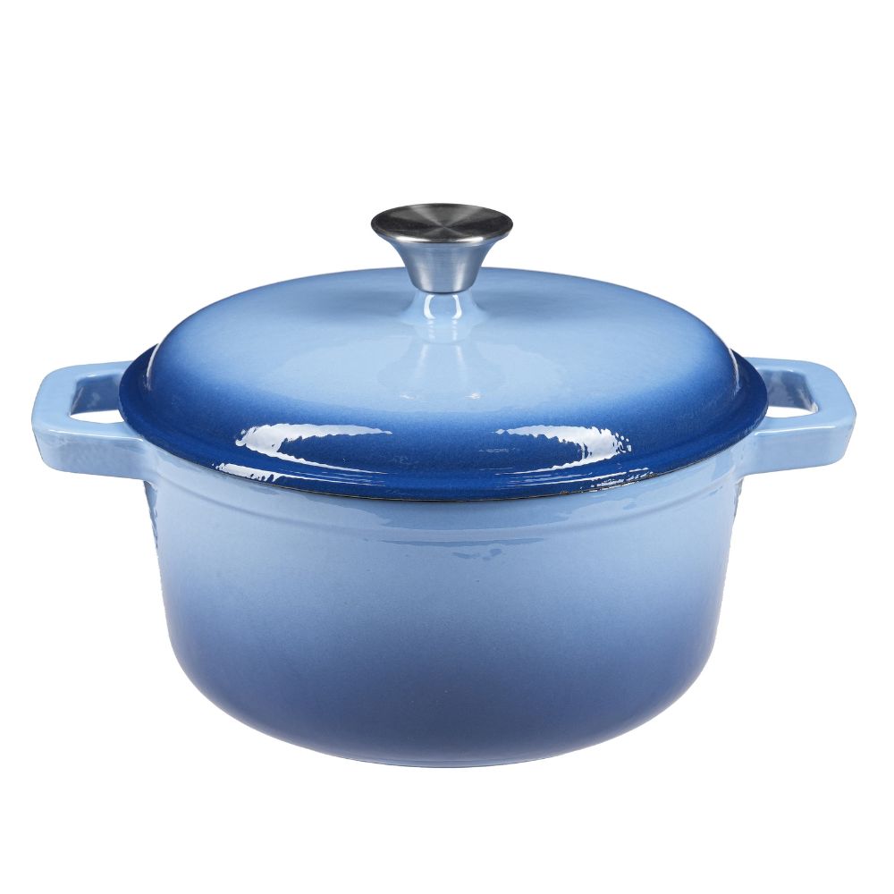 Geëmailleerde gietijzeren pot, Blauw, Ф24 | Gietijzeren pot |  |