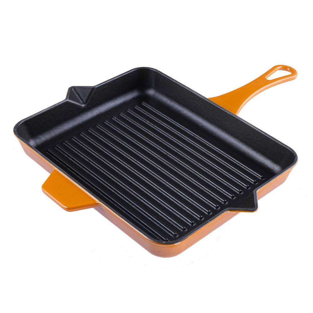 Geëmailleerde grillpan gietijzer Hosse, Dijon, 26x32cm | Grillpan gietijzer | Gietijzeren pan |