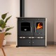 Hout fornuis Prometey Perfect Eco Lux met linker rookkanaal, ivoor, 7.5kW | Houtkachels met oven | Houtkachels |