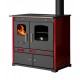 Hout fornuis Prometey Perfect Eco Lux met rechter rookkanaal, bordeauxrood, 7.5kW |  |  |