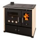 Hout fornuis Prometey Perfect Practik Lux, ivoor, linker schoorsteen, 9.5kW |  |  |