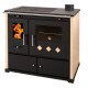 Hout fornuis Prometey Perfect Practik Lux, ivoor, rechter schoorsteen, 9.5kW |  |  |