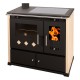 Hout fornuis Prometey Perfect Practik Lux met keramische kookplaat, linker rookkanaal, ivoor, 9.5kW |  |  |