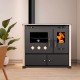 Hout fornuis Prometey Perfect Practik Lux met keramische kookplaat, linker rookkanaal, ivoor, 9.5kW |  |  |
