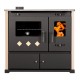 Hout fornuis Prometey Perfect Practik Lux met keramische kookplaat, linker rookkanaal, ivoor, 9.5kW |  |  |