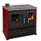 Hout fornuis Prometey Perfect Practik Lux met linker rookkanaal, bordeauxrood, 9.5kW |  |  |