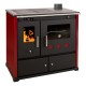 Hout fornuis Prometey Perfect Practik Lux met rechter rookkanaal, bordeauxrood, 9.5kW |  |  |