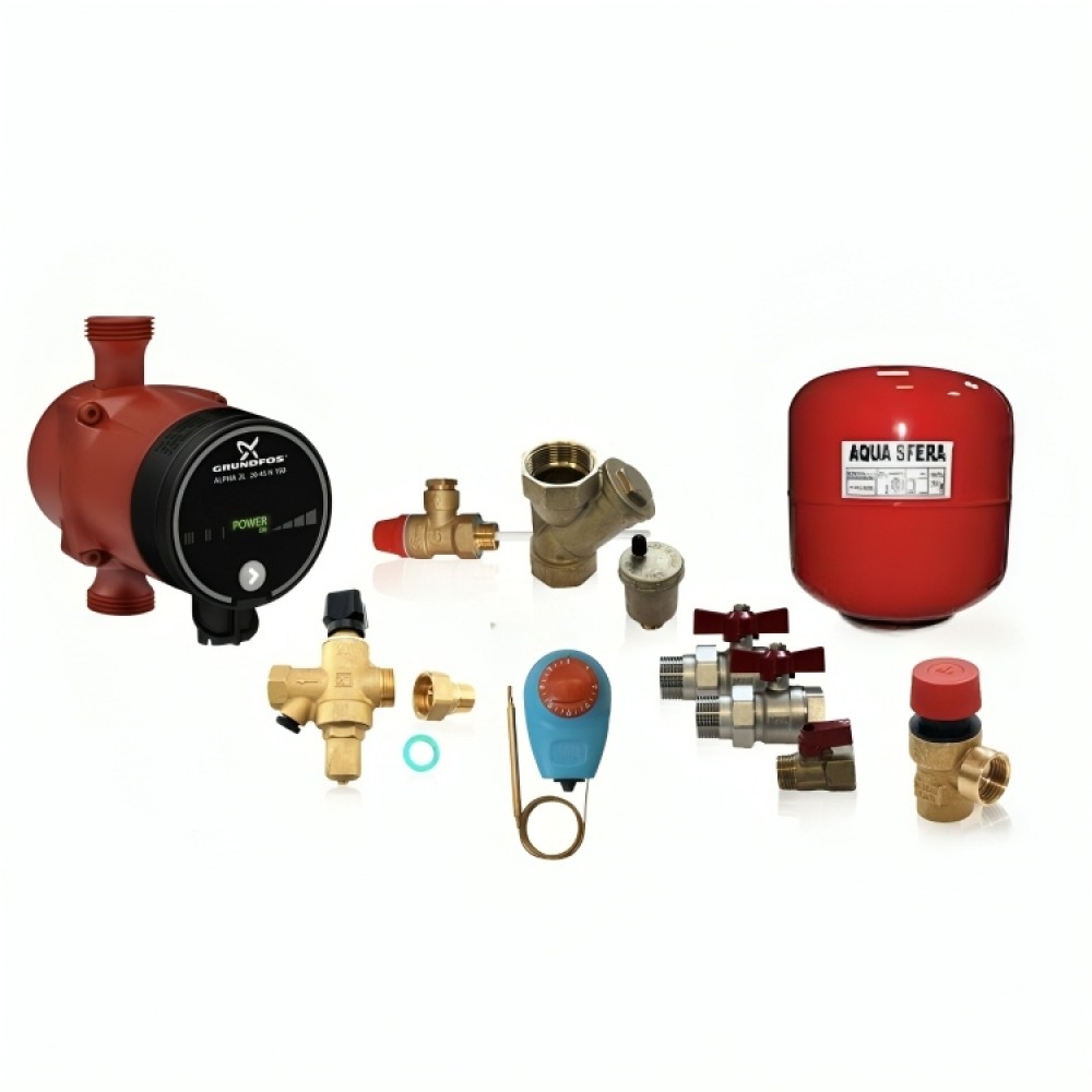 Hydraulische set voor centrale verwarmingsinstallatie van het gesloten type | Centrale Verwarming | Loodgieterij |