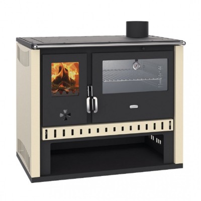 Hout fornuis Prity GT Ivoor, met roestvrijstalen oven, 15 kW - Houtkachels