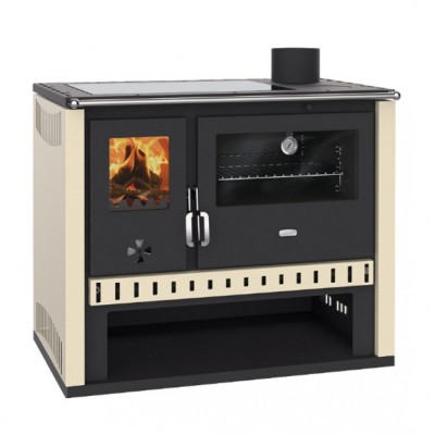 Hout fornuis Prity GT Ivoor, met keramische kookplaat, 15 kW - Houtkachels