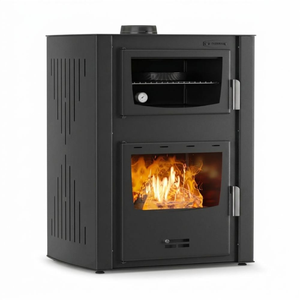 CV houtkachel met oven Velmora Fire ATS HYDRO ΜΑSΙΝΑ 90-30 zwart, 35kW | CV houtkachels | Houtkachels |
