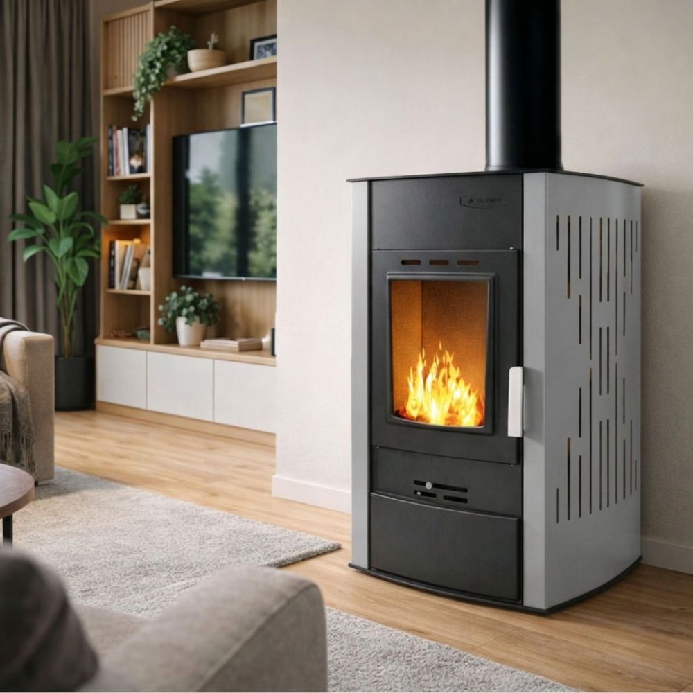 CV houtkachel Velmora Fire ATS HYDRO grijs, 25kW | CV houtkachels | Houtkachels |