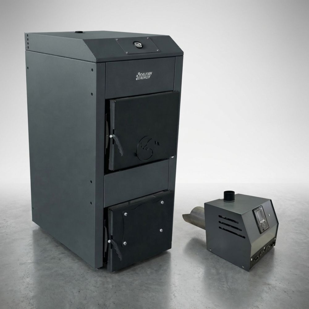 Kit houtketel op CV en pellet brander Balkan Energy, 60kW | Houtketels op CV |  |