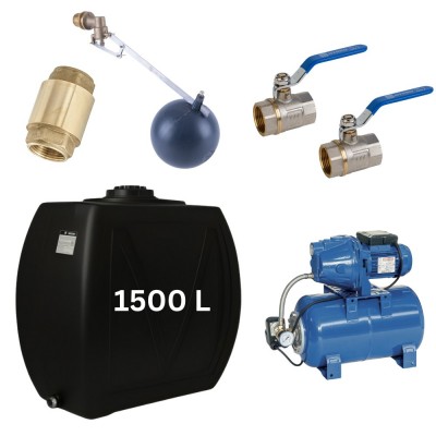 Kit „Drinkwater 1500L“ met watertank Narrow Mavil (zwart) en hydrofoorpomp Speroni - Productenvergelijking
