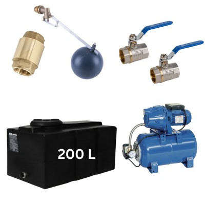 Kit "Drinkwater 200L" met watertank Loft Mavil (zwart) en hydrofoorpomp Speroni - Productenvergelijking