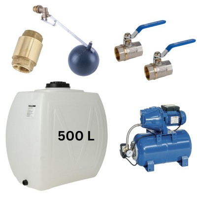 Kit "Drinkwater 500L" met watertank Narrow Mavil (wit) en hydrofoorpomp Speroni - Productenvergelijking