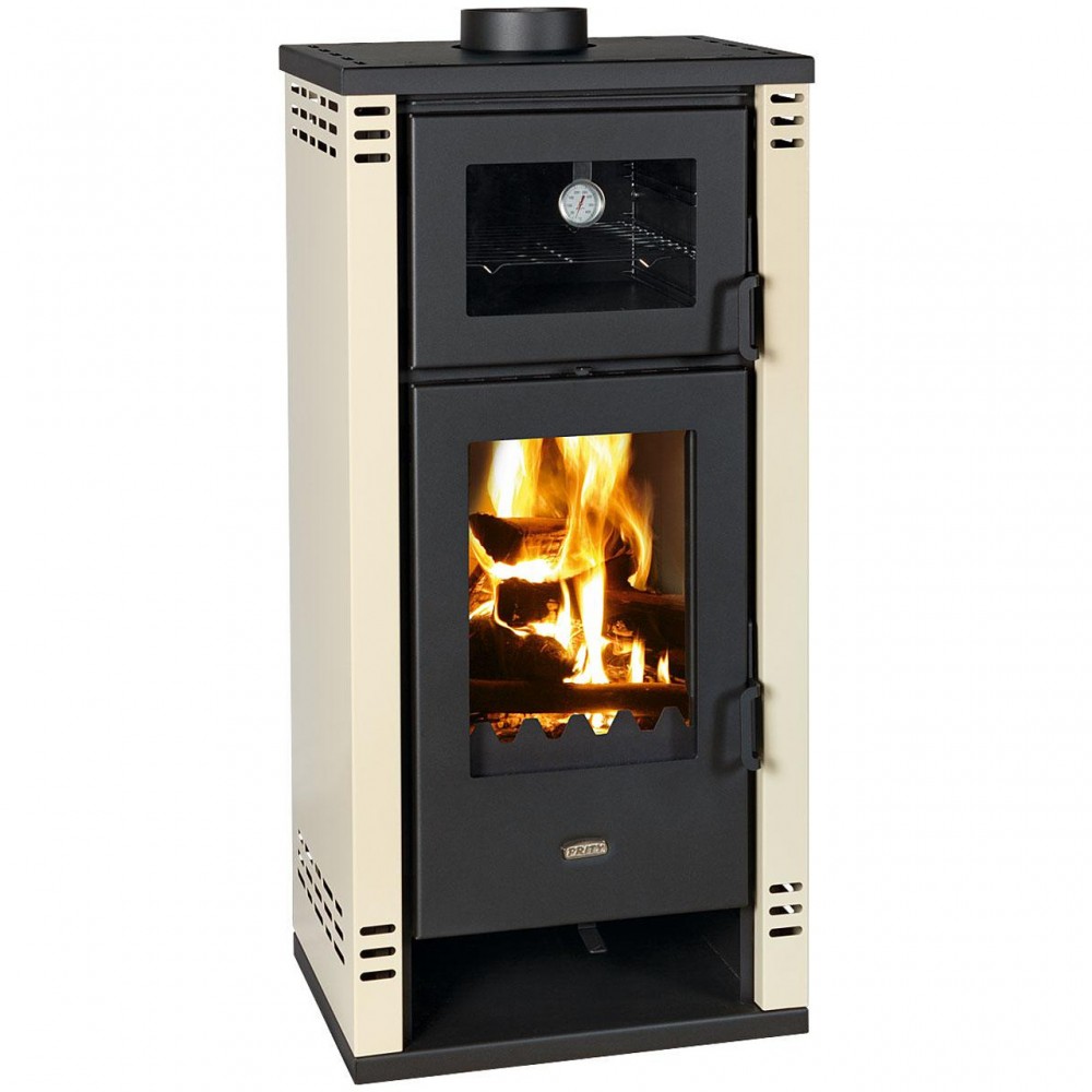 Houtkachel met oven Prity K2 GT F Ivoor, 8.1 kW | Air houtkachels | Houtkachels |