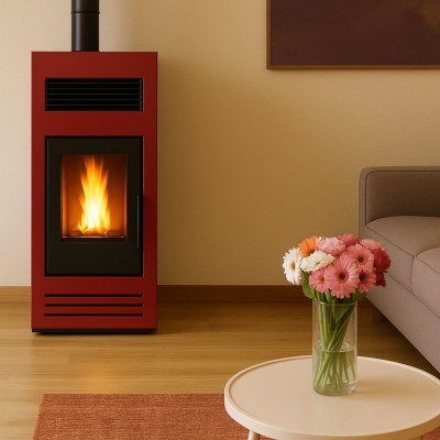 Pelletkachel Mytherm Angela TA 10 PRO rood, 10kW - Pelletkachels