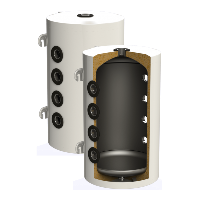 Buffervat Sunsystem, Model PSEM 80, Capaciteit 80L Tank, Geëmailleerd - Buffervaten