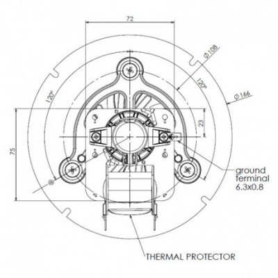 Rookafzuigventilator TRIAL CAF15Y-120S voor pelletkachels Caminetti Montegrappa - Ventilatoren en blazers voor pelletkachel