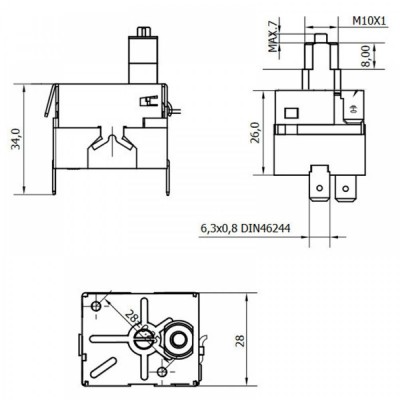 Voedingsconnector met schakelaar voor pelletkachels - Elektronica voor pelletkachel