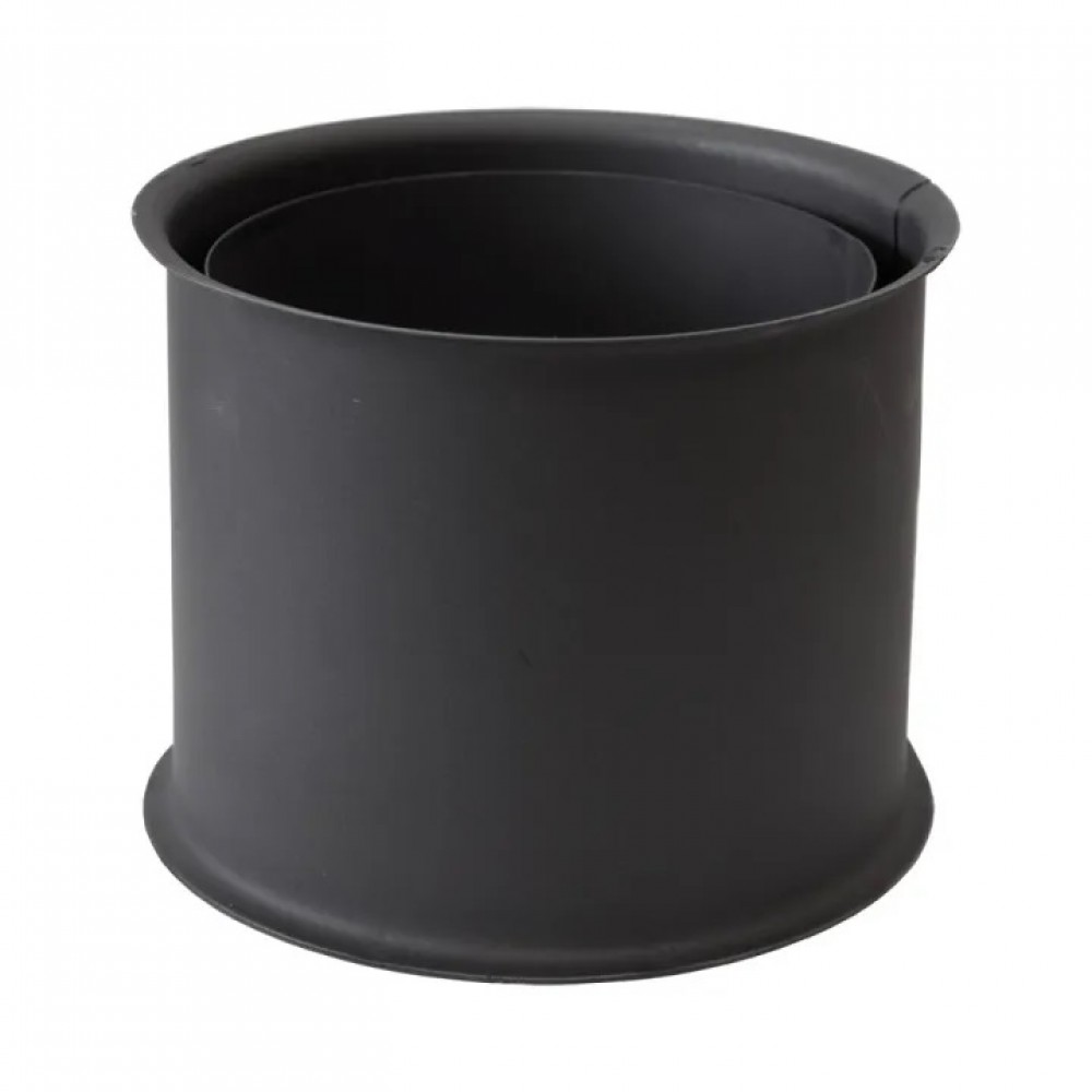 Dubbele rozet kachelpijp van staal PARKANEX, zwart, 115mm, Ø130, Dikte 2mm | Kachelpijpen | Schoorstenen |