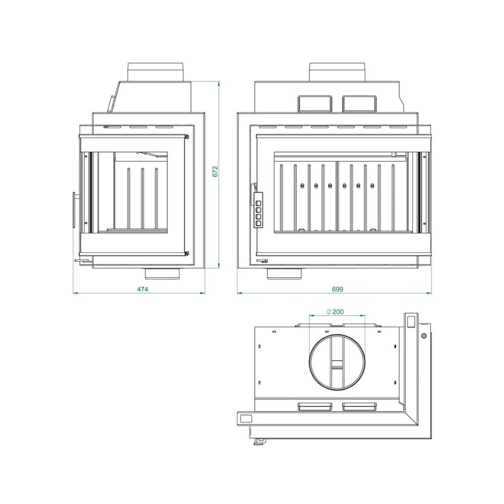Inbouw haard UNIFLAM 600 DURO S met luchttoevoer, rechterzijde, 11 kW | Moderne haarden | Haarden |