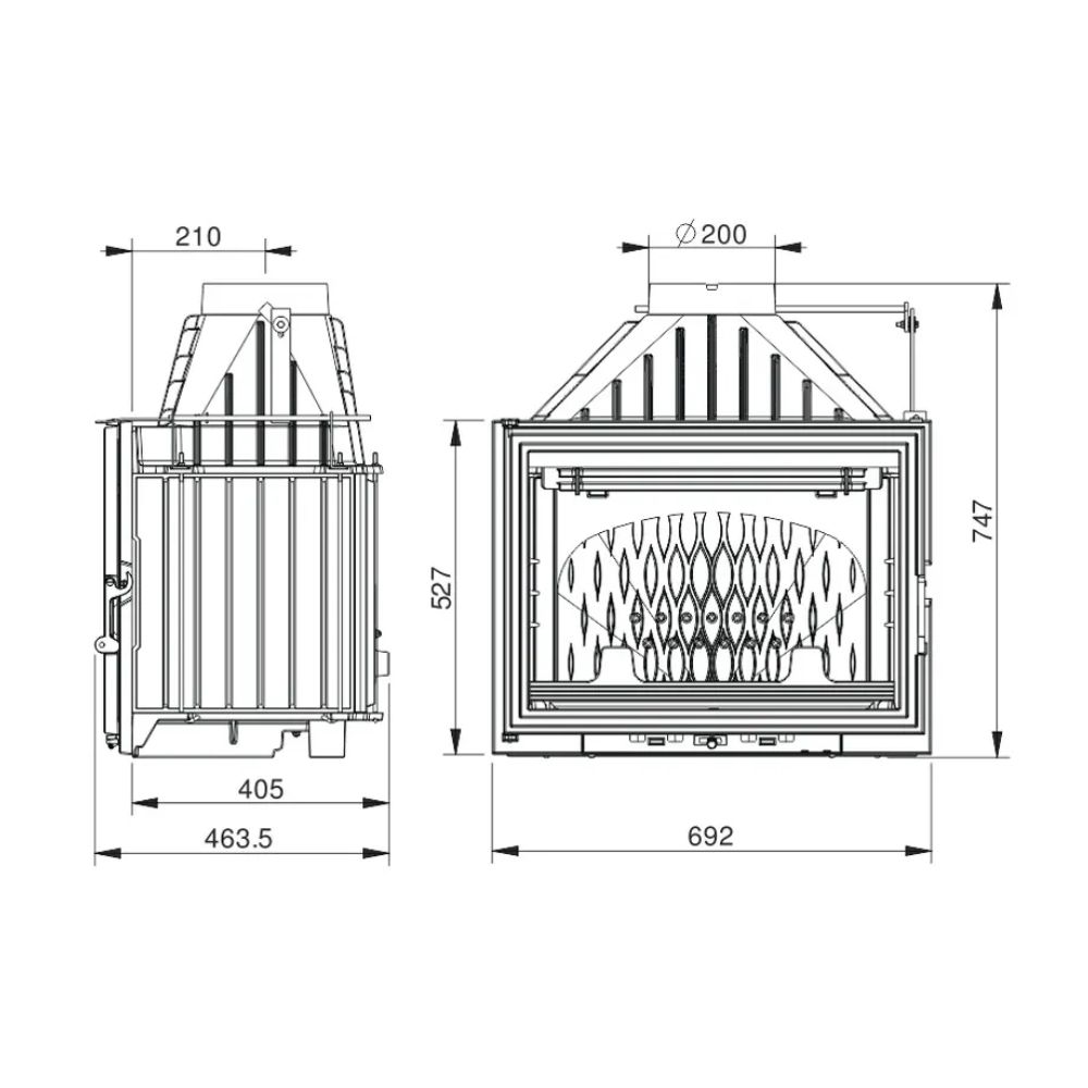 Inbouw haard UNIFLAM 700 LUX ECO met klep, 12 kW | Gietijzeren haarden | Haarden |