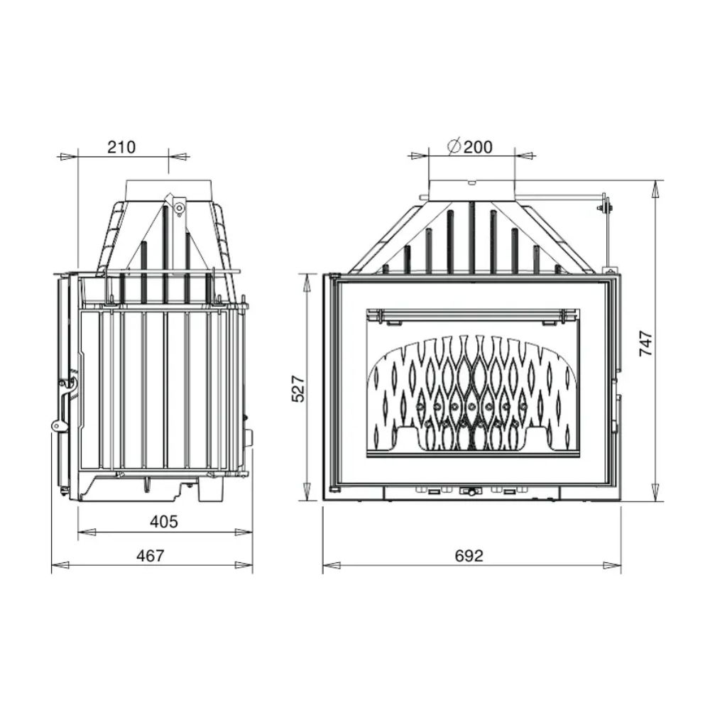 Inbouw haard UNIFLAM 700 PLUS ECO met klep, 12 kW | Gietijzeren haarden | Haarden |