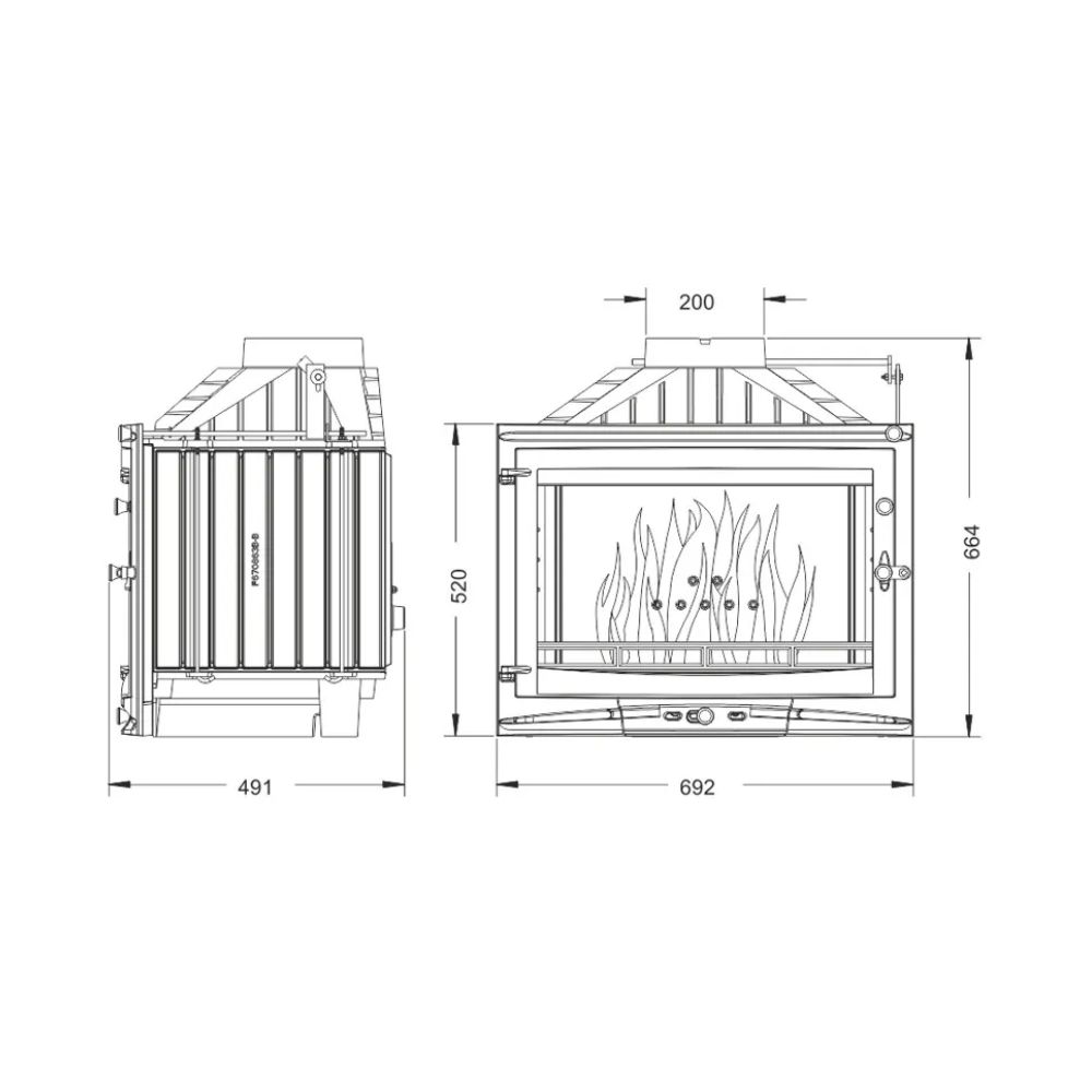 Inbouw haard UNIFLAM 700 SELENIC ECO met klep en luchttoevoer, 10 kW | Moderne haarden | Haarden |