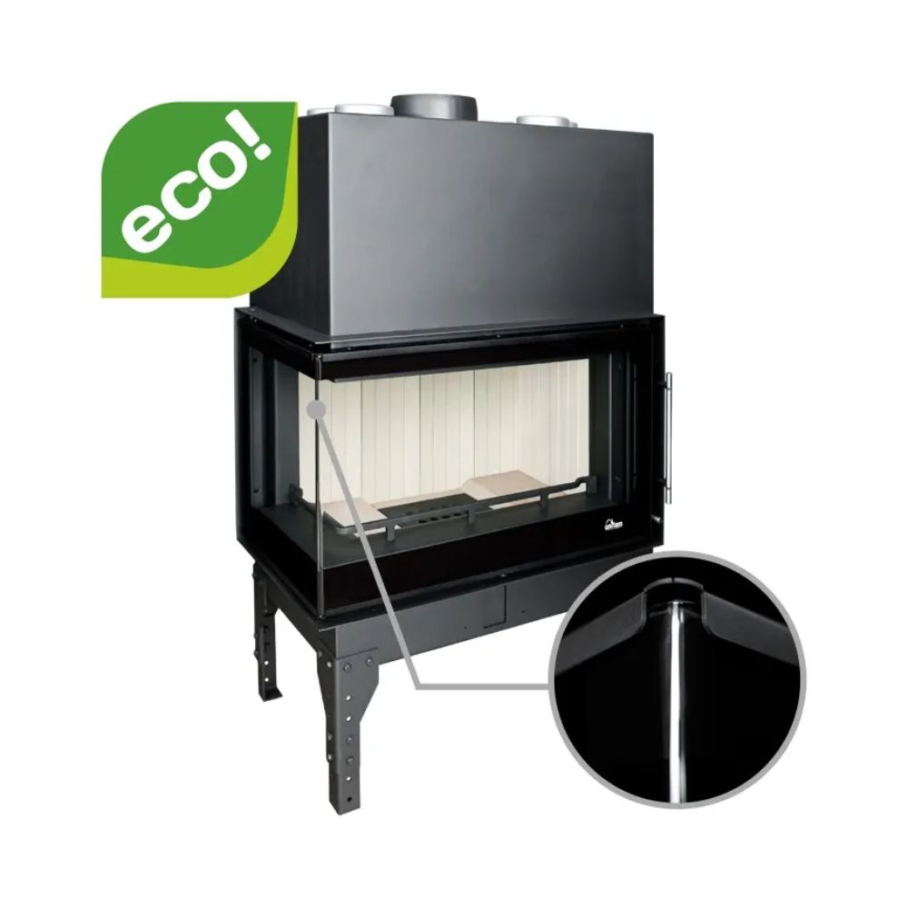 Inbouw haard UNIFLAM 760 EVO PBS met luchtkanalen en luchttoevoer, gebogen glas, linkerzijde, 10 kW | Moderne haarden | Haarden |
