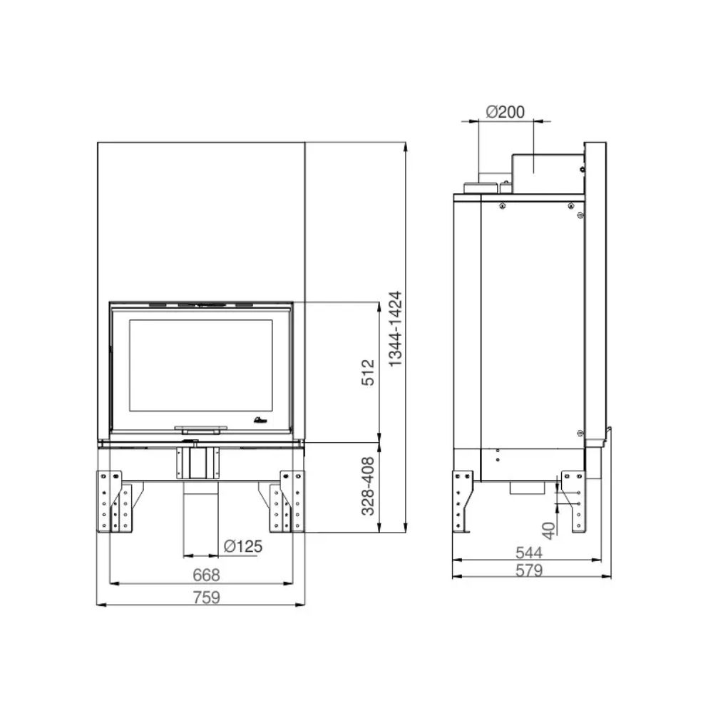 Inbouw haard UNIFLAM 760 EVO met liftdeur en luchttoevoer, 11 kW | Moderne haarden | Haarden |