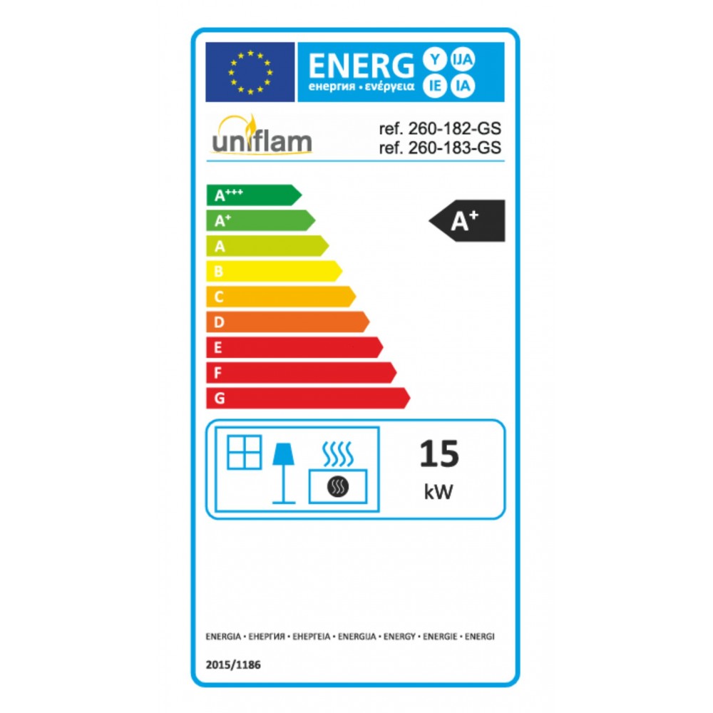 Inbouw haard UNIFLAM 860 EVO PBS met luchtkanalen en luchttoevoer, gebogen glas, rechterzijde, 15 kW | Moderne haarden | Haarden |
