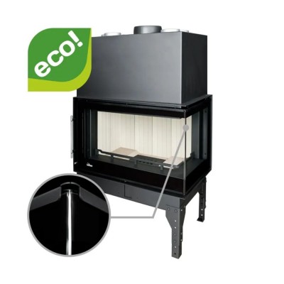 Inbouw haard UNIFLAM 860 EVO PBS met luchtkanalen en luchttoevoer, gebogen glas, rechterzijde, 15 kW - Productenvergelijking